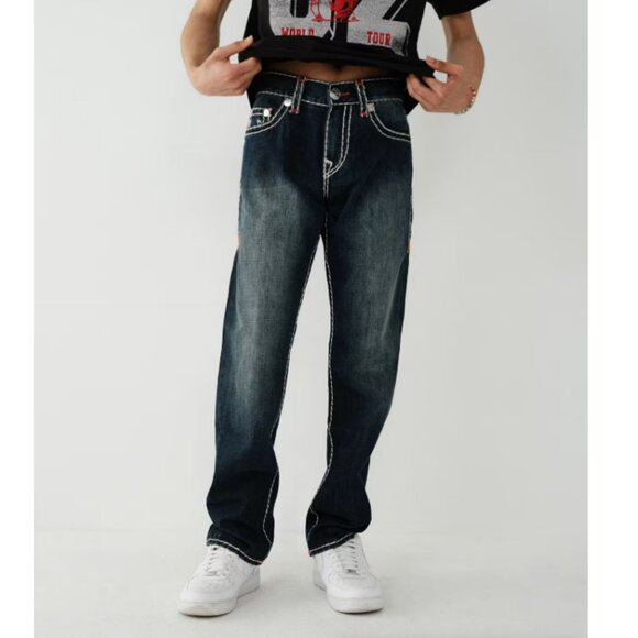 TRUE RELIGION RICKY SUPER T STITCH STRAIGHT JEAN SZ32 - Picture 4 of 7